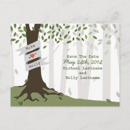 Cartão Postal De Anúncio Floresta / Woodland Casamento Salvar O Cartão-Post