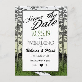 Cartão Postal De Anúncio Florestas De Madeira Montanha Salva Data