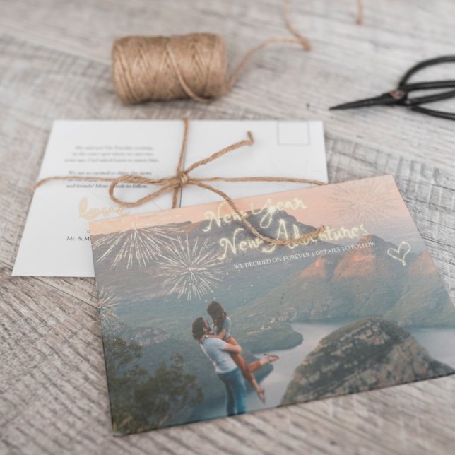 Cartão Postal De Anúncio Fogos de Artifício e Faíscas | Compromisso Fotográ (Criador carregado)