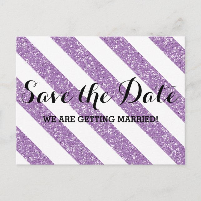 Cartão Postal De Anúncio Folhas de Pesquisa com Brilho Roxo Salve o Cartão- (Frente)