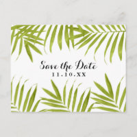 Folhas Tropicais Casamento de Verão Salve a Data