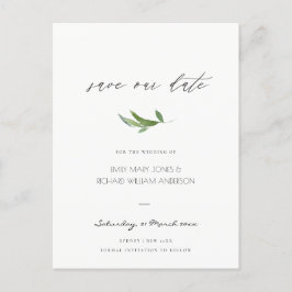 CARTÃO POSTAL DE ANÚNCIO FOLIAGEM MÍNIMA GREENERAÇO ÁGUA SALVAR A DATA