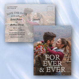Cartão Postal De Anúncio For Ever and Ever Wedding Save the Date