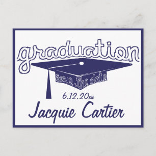 Cartão Postal De Anúncio Formando De Graduação Salve O Cartão Data