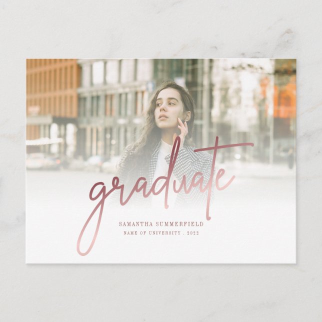 Cartão Postal De Anúncio Formando de Script de Foto Graduação 2025 (Frente)