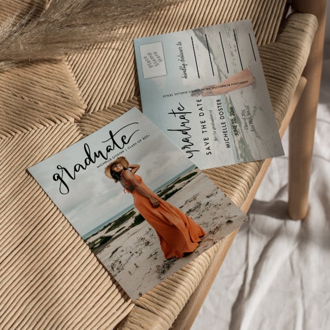 Cartão Postal De Anúncio Formando Moderno Manuscrito | Foto casual (Criador carregado)