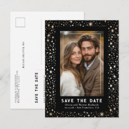 Cartão Postal De Anúncio Formas Celestiais Casamento Negro Salva A Foto Da