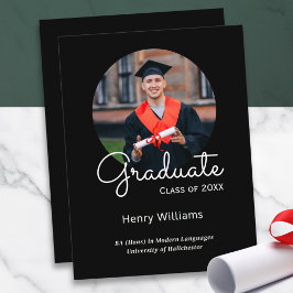 Cartão Postal De Anúncio Formatura com Foto Personalizada Elegante