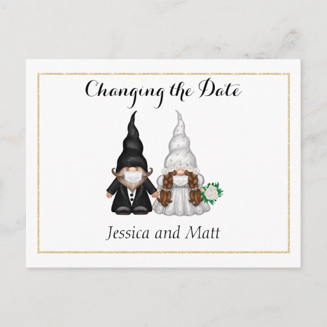 Cartão Postal De Anúncio Foto: Alterando o Cartão-postal com Gnome divertid (Frente)