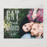 Foto Branco Comer Beber e Casar Salvar a Data