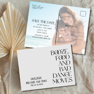 Cartão Postal De Anúncio Foto da Comida Engraçado Casamento Salve a Data