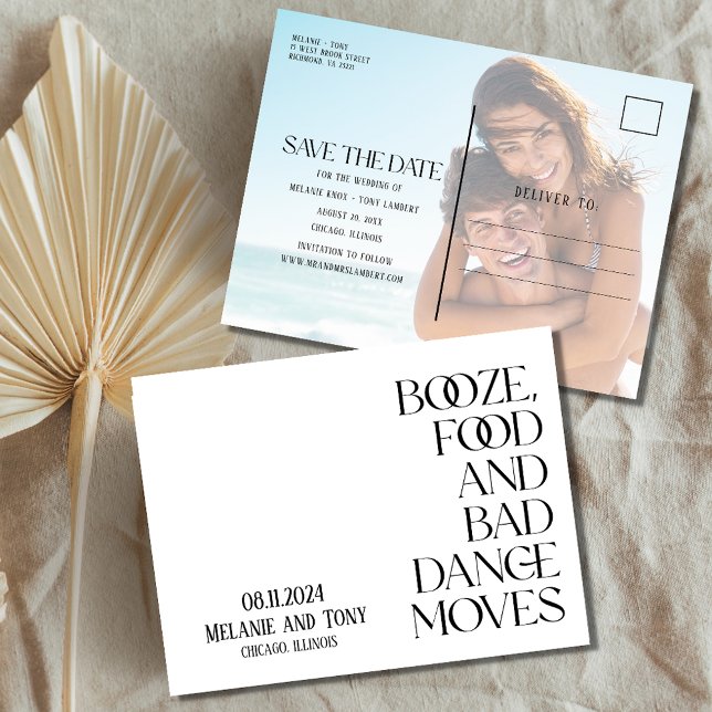 Cartão Postal De Anúncio Foto da Comida Engraçado Casamento Salve a Data (Criador carregado)