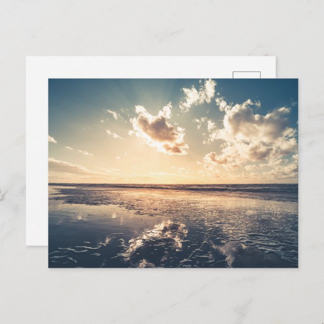 Cartão Postal De Anúncio Foto da paisagem do Sunset (Frente/Verso)