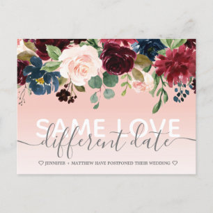 Cartão Postal De Anúncio Foto da Tipografia de Casamento com Forno Rosa