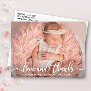 Cartão Postal De Anúncio Foto de Amor e Agradecimento de Bebê Novo Moderno
