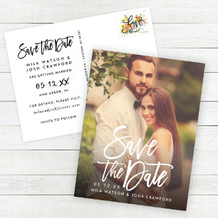 Cartão Postal De Anúncio Foto de casamento de script bruxo moderno Salva a