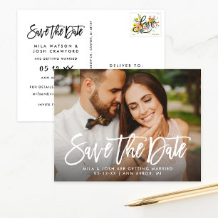 Cartão Postal De Anúncio Foto de casamento de script bruxo moderno Salva a