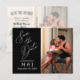 Cartão Postal De Anúncio Foto de Casamento de Script Elegante Moderno Salva