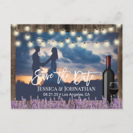Cartão Postal De Anúncio Foto de Casamento Floral da Lavanda Russa Salve a