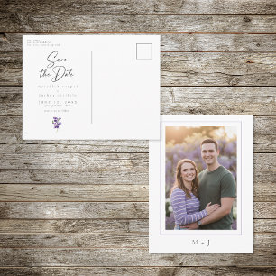 Cartão Postal De Anúncio Foto de casamento minimalista em aquarela de viole