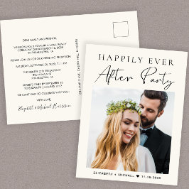 Cartão Postal De Anúncio Foto de Creme de Recepção de Casamento Felizes par