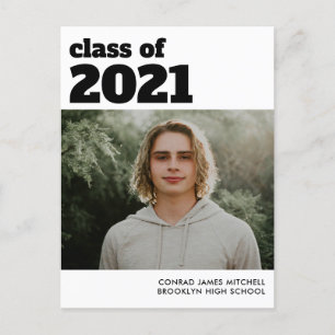 Cartão Postal De Anúncio Foto de Formatura de Graduado de Classe Moderna Si