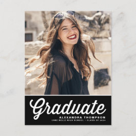 Cartão Postal De Anúncio Foto de Graduação da Turma de 2026 em Script Retro