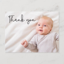 Cartão Postal De Anúncio Foto de nascimento de menino moderno personalizada