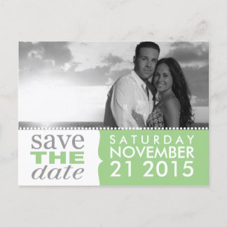 Cartão Postal De Anúncio Foto de Noiva Verde Limão Save the Date