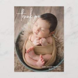 Cartão Postal De Anúncio Foto de Script Moderno Elegante Simples - Obrigado