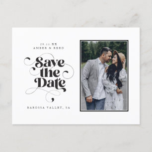 Cartão Postal De Anúncio Foto do Design de Arte Branca Moderna e Preta para