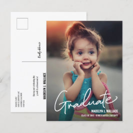 Cartão Postal De Anúncio Foto do Formando para Garota do Kindergarten do Sc