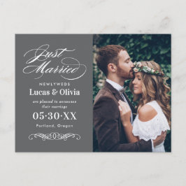 Cartão Postal De Anúncio Foto Elegante De Casamento De Cinzas De Carvões re
