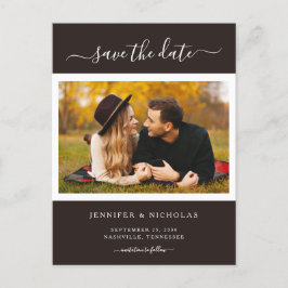 Cartão Postal De Anúncio Foto Elegante Moderna Salva A Data