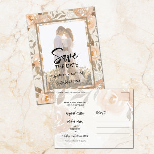 Cartão Postal De Anúncio Foto Floral Casamento Salvar A Data