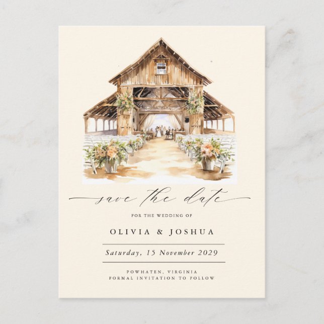 Cartão Postal De Anúncio Foto moderna russa ocidental Salvar a Data (Frente)