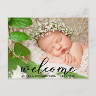 Cartão Postal De Anúncio Foto nova moderna da boa vinda do bebê