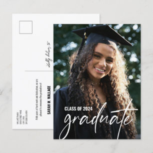 Cartão Postal De Anúncio Foto Personalizada de Graduado Universitário da Tu