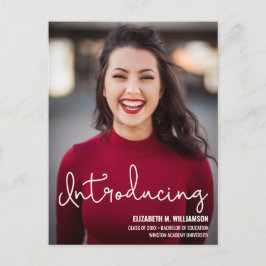 Cartão Postal De Anúncio Foto personalizada do professor de apresentação mo