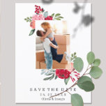 Cartão Postal De Anúncio Foto Personalizada Floral Brilhante Casamento Salv<br><div class="desc">Casamento De Foto Personalizado Floral Brilhante Salve O Cartão-Postal De Anúncio De Data.</div>