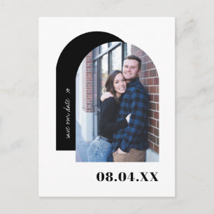 Cartão Postal De Anúncio Foto personalizada mínima de preto e branco moder