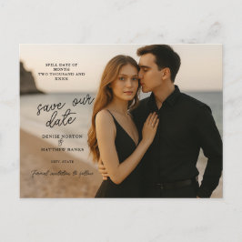 Cartão Postal De Anúncio Foto personalizada Salvar o Cartão-postal de data