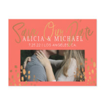 Foto rosa coral Data de salvamento do casamento da