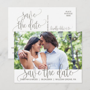 Cartão Postal De Anúncio Foto Rústica de Salvar a Data