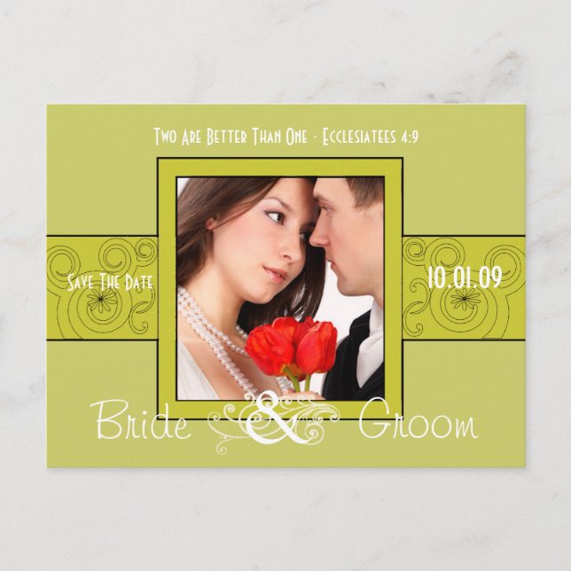 Cartão Postal De Anúncio Foto Salvar Data (Frente)