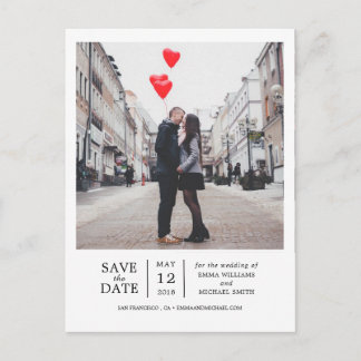 Cartão Postal De Anúncio Foto simples e moderna Salvar a Data