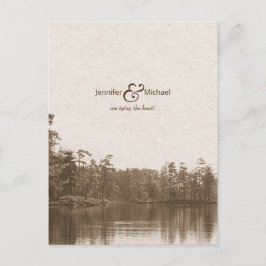 Cartão Postal De Anúncio fotografia vintage da paisagem do lago montanhosa 