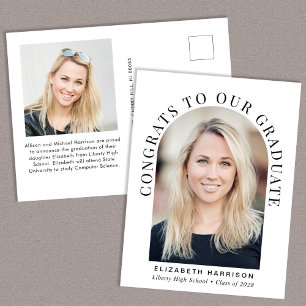 Cartão Postal De Anúncio Fotos da Arco Elegante para Formatura