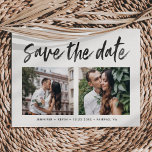 Cartão Postal De Anúncio Fotos da Praça do Casamento Moderno Salvem a Data<br><div class="desc">Fotos Quadradas de Casamento Moderno Salvem o Cartão-Postal de Data</div>