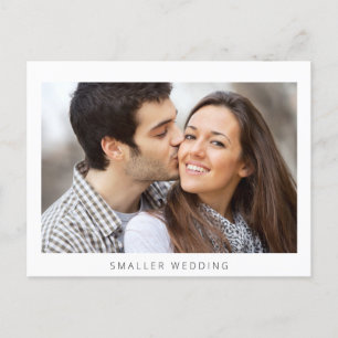 Cartão Postal De Anúncio Fotos de Casamento Pequeno e Simples Downsized Mod